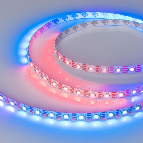 Лента светодиодная SPI-B60-10mm 12V RGB-PX1-RAM (9.3 W/m, IP20, 5060, 5m) (Arlight, бегущий огонь)