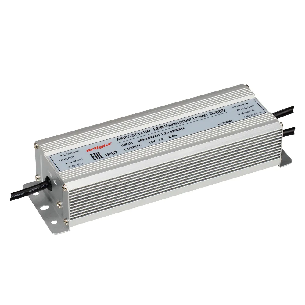 Блок питания ARPV-ST12100 (12V, 8.3A, 100W) (Arlight, IP67 Металл, 3 года) - изображение товара