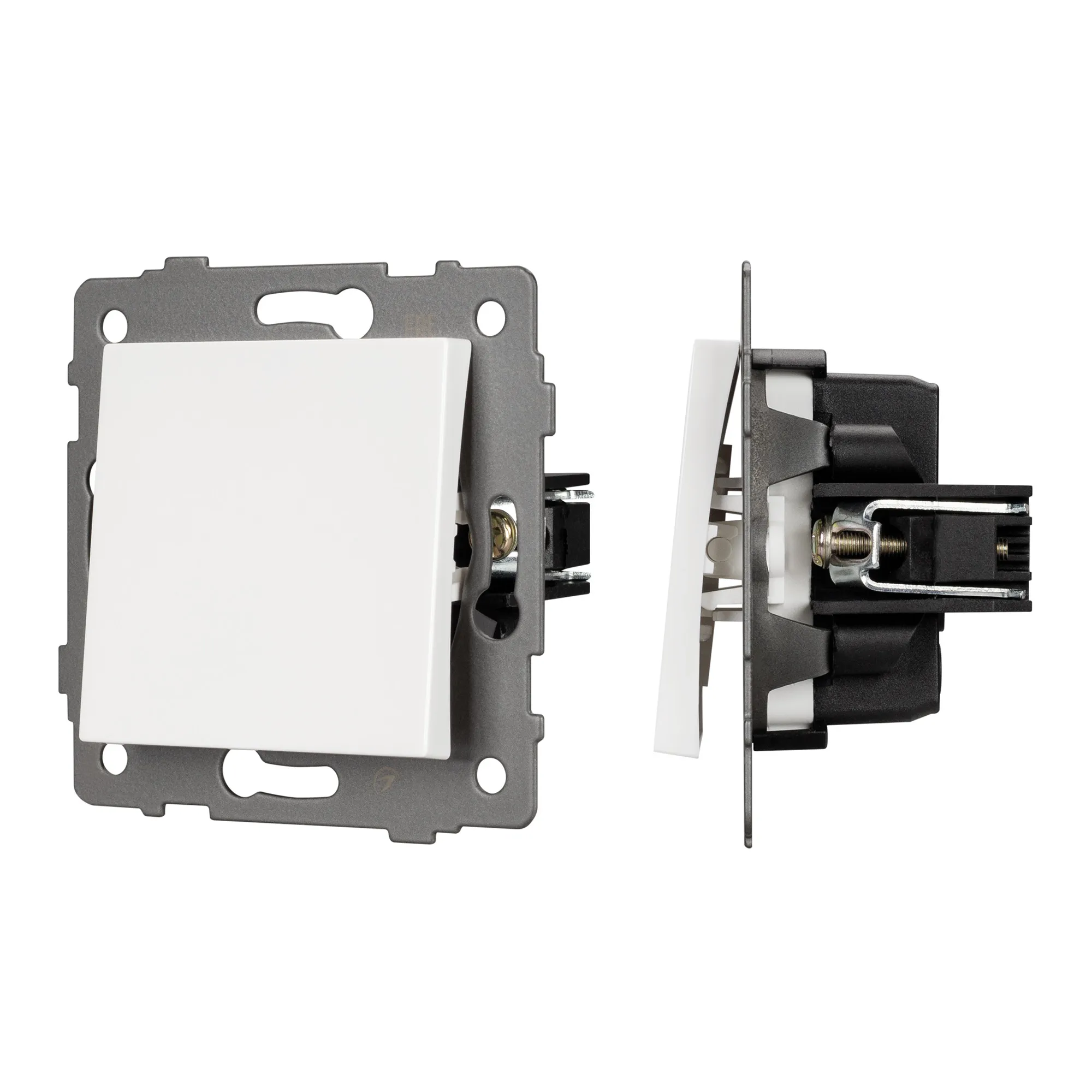 Механизм выключателя одноклавишный перекрёстный SWT-MKX1-PL-WH-V (250V, 10A) (Arlight, -) - изображение товара