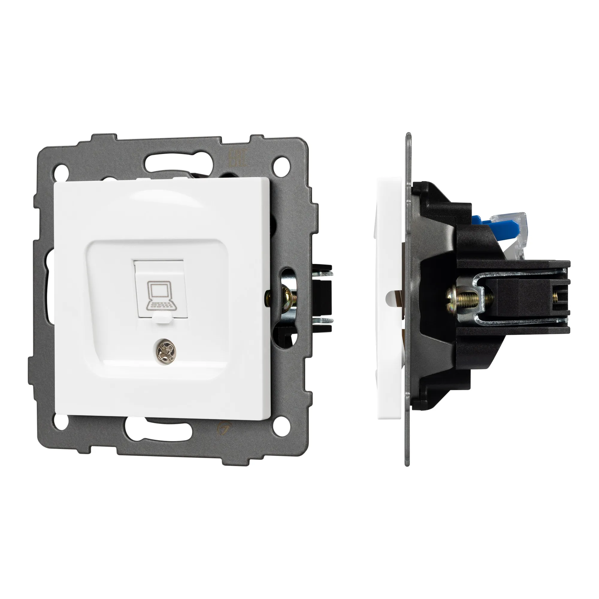 Механизм компьютерной розетки SCT-MPC1-PL-WH-V (RJ-45, CAT6) (Arlight, -) - изображение товара