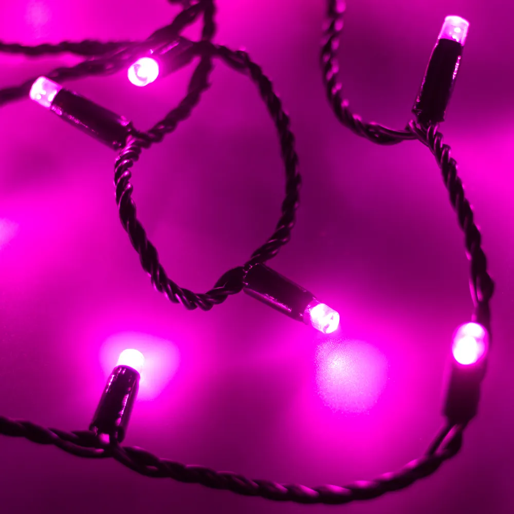 Светодиодная гирлянда ARD-STRING-CLASSIC-10000-BLACK-100LED-STD PINK (230V, 7W) (Ardecoled, IP65) - изображение товара